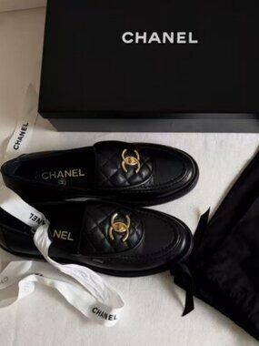 Chanel CC Logo Loafers